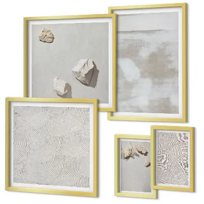 Framed photo set Sand stones boho texture