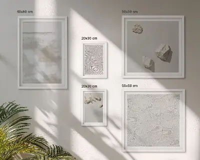 Framed photo set Sand stones boho texture