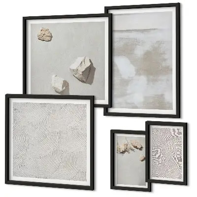Framed photo set Sand stones boho texture