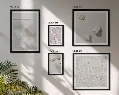 Framed photo set with sand stones boho texture