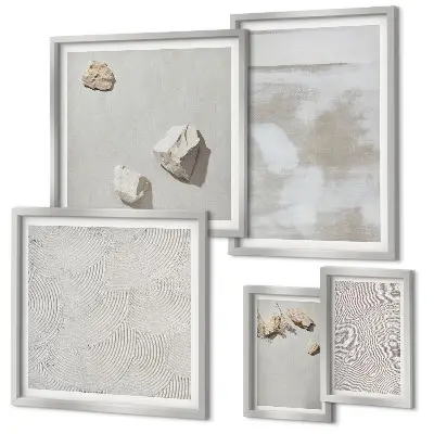 Framed photo set Sand stones boho texture