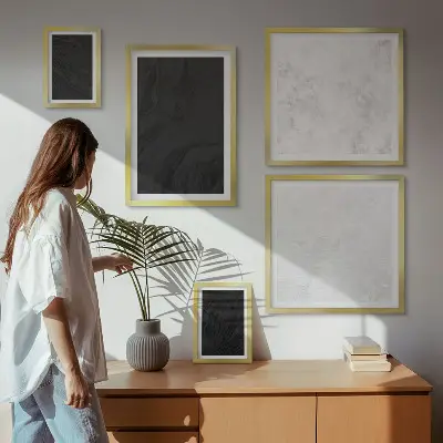 Dark light glamorous marble wall art set set of 5 pieces