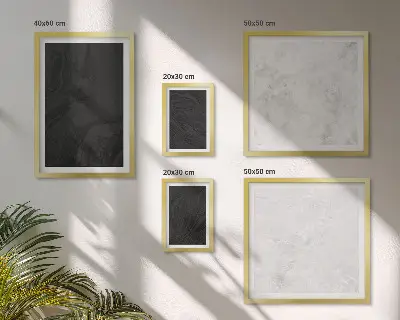 Set of 5 wall art pieces Dark light glamorous marbles