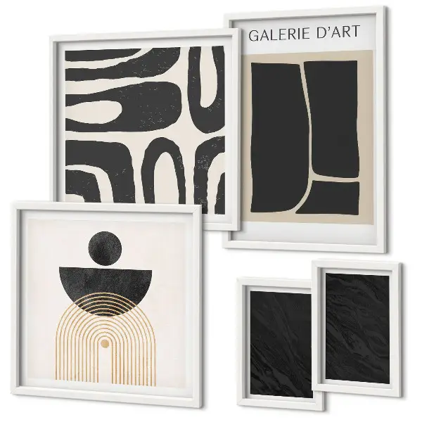 Framed photo set Abstract marble forms