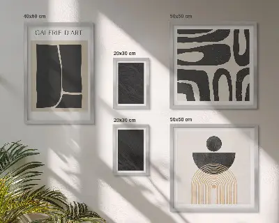 Framed photo set Abstract marble forms
