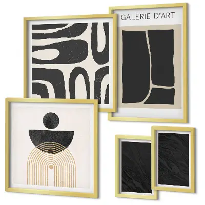 Framed photo set Abstract marble forms