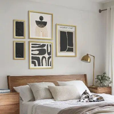 Framed photo set Abstract marble forms