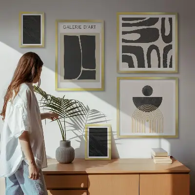 Framed photo set Abstract marble forms