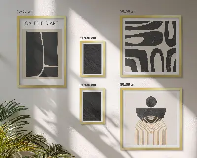Framed photo set Abstract marble forms