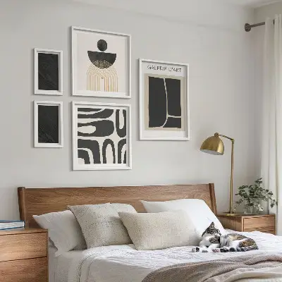 Framed photo set Abstract marble forms