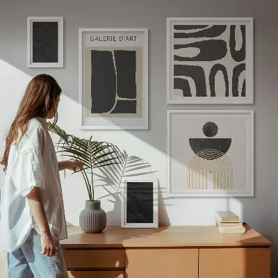 Framed photo set Abstract marble forms