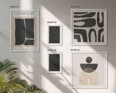 Framed photo set Abstract marble forms
