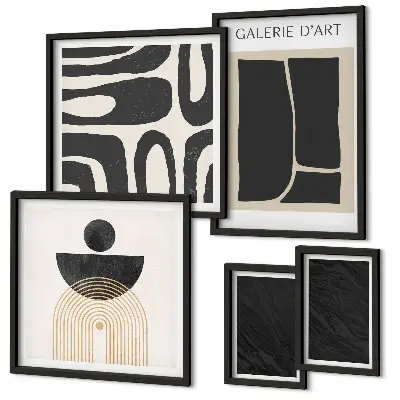 Framed photo set Abstract marble forms