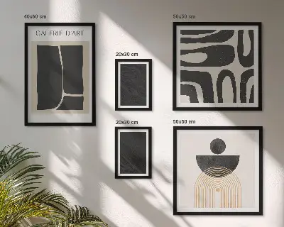 Abstract marble forms framed photo set 