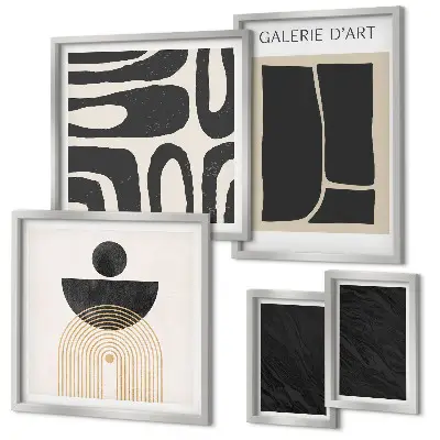 Framed photo set Abstract marble forms