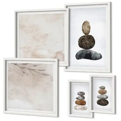 Gallery wall Stacks of stones boho painting