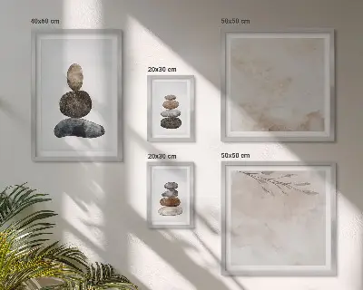 Gallery wall Stacks of stones boho painting