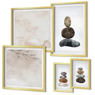 Gallery wall Stacks of stones boho painting