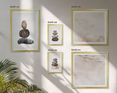 Gallery wall Stacks of stones boho painting