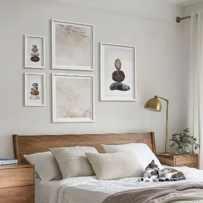 Gallery wall Stacks of stones boho painting