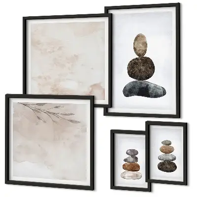 Gallery wall Stacks of stones boho painting