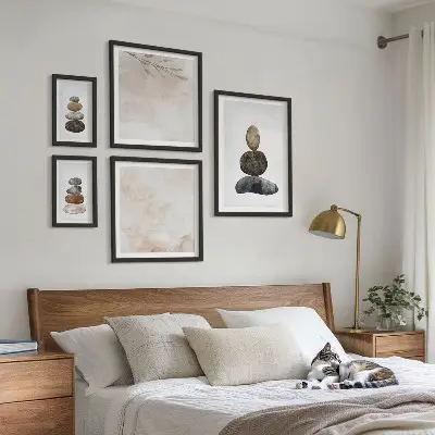 Gallery wall Stacks of stones boho painting