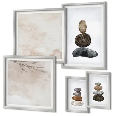 Gallery wall Stacks of stones boho painting