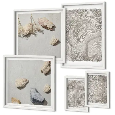 Framed photo set Modern abstract shapes