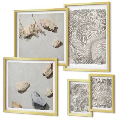 Framed photo set Modern abstract shapes