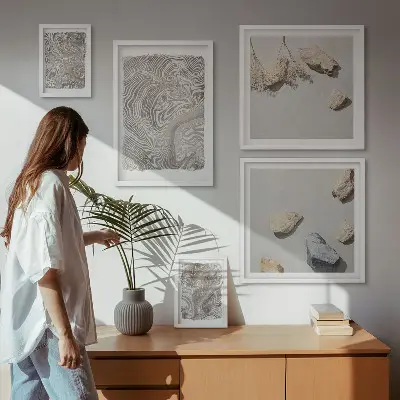 Framed photo set Modern abstract shapes