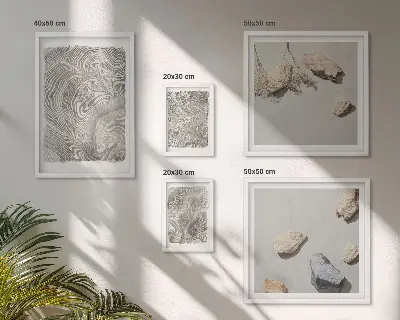 Framed photo set Modern abstract shapes