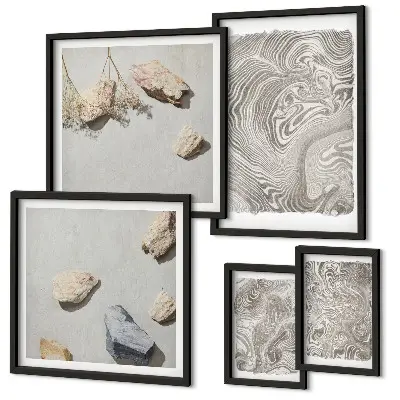 Framed photo set Modern abstract shapes