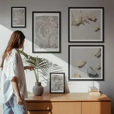 Framed photo set Modern abstract shapes