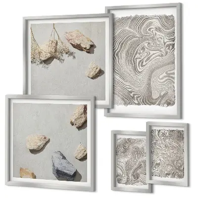 Framed photo set Modern abstract shapes