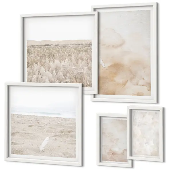 Set of 5 wall art pieces Pastel fashionable textures