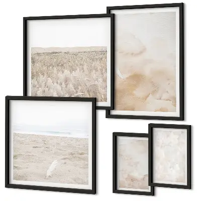 Set of 5 wall art pieces Pastel fashionable textures