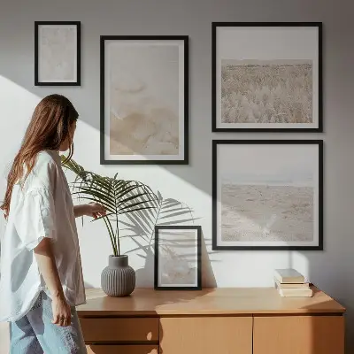 Set of 5 wall art pieces Pastel fashionable textures