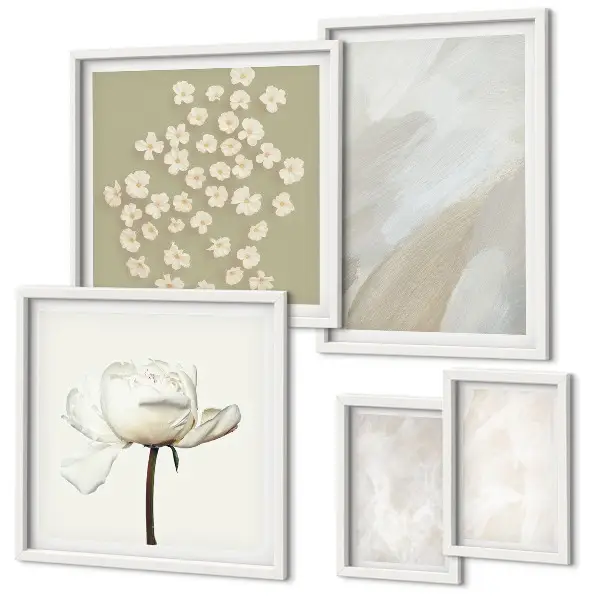 Gallery wall Flowers fashionable boho textures