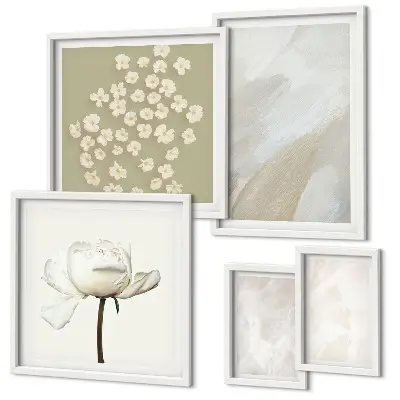 Gallery wall art set fashionable boho flower textures