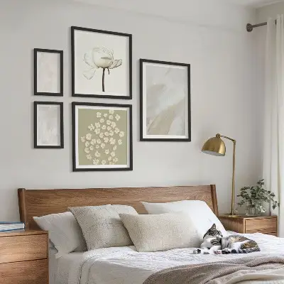 Gallery wall art set fashionable boho flower textures