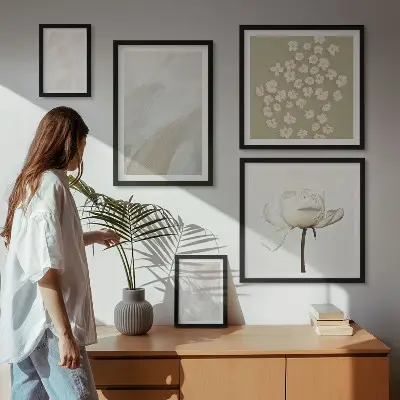 Gallery wall Flowers fashionable boho textures