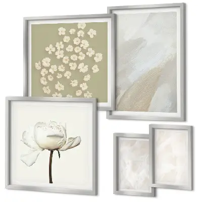 Gallery wall Flowers fashionable boho textures