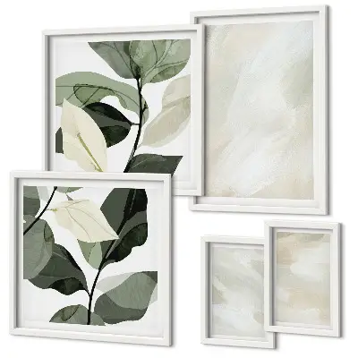 Framed photo set Bright paints abstract boho