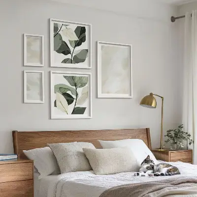 Framed photo set Bright paints abstract boho