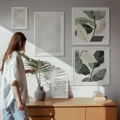 Framed photo set Bright paints abstract boho