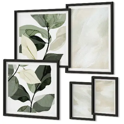 Framed photo set Bright paints abstract boho