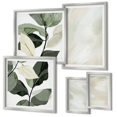 Framed photo set Bright paints abstract boho