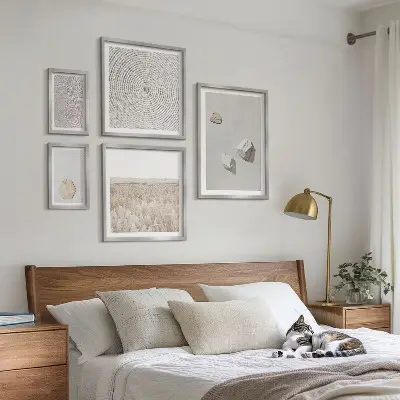 Set of 5 wall art pieces Light boho sand textures