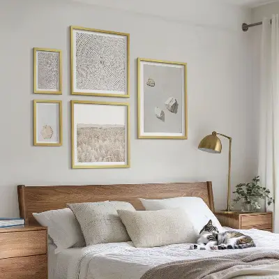 Set of 5 wall art pieces Light boho sand textures
