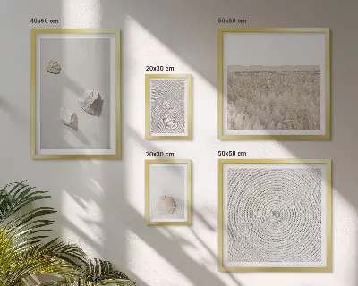 Set of 5 wall art pieces Light boho sand textures